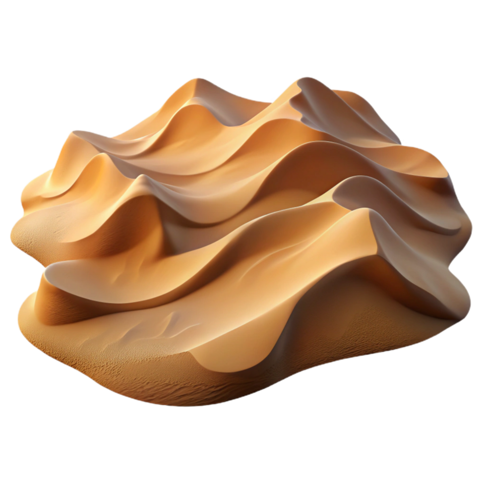 dramatic artistic Desert Sand Dunes Isolated on Transparent Background high resolution png