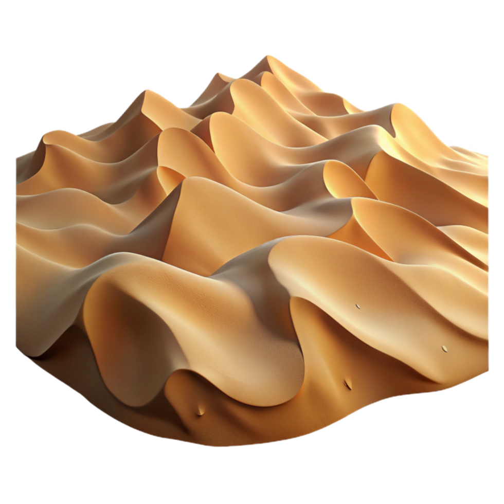 magnificent minimalist Desert Sand Dunes Windswept Texture Isolated on Transparent Background high resolution png