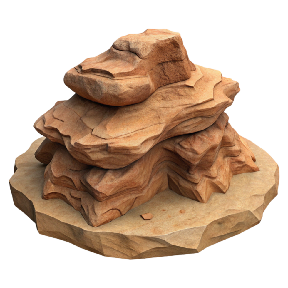 vibrant contemporary Desert Rock Formation Unique Shape Weathered Texture Cutout genuine png