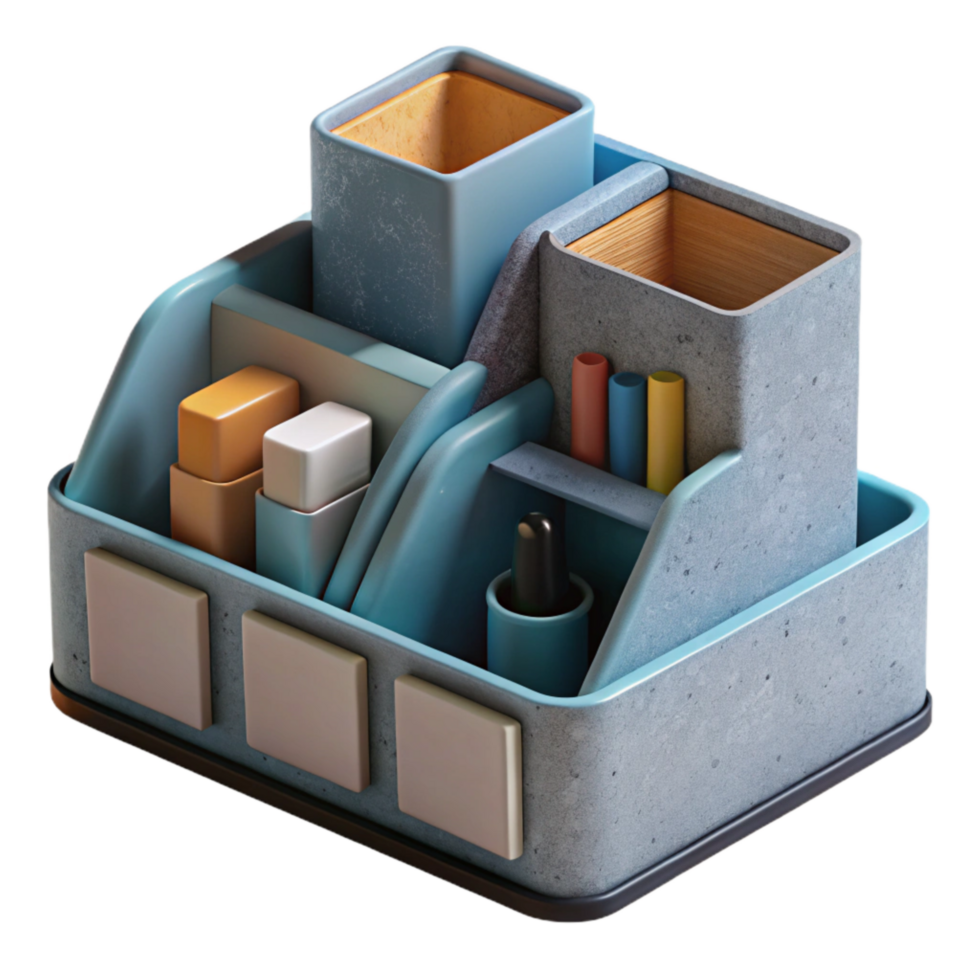 wonderful contemporary Desk Organizer with Compartments Isolated Element authentic png