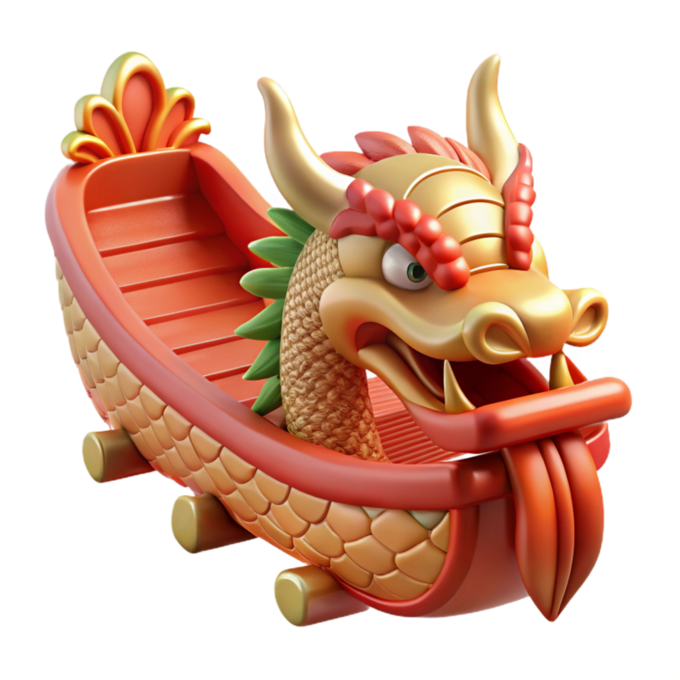 vibrant artistic Detailed Chinese Dragon Boat Festival Decoration Cutout genuine png