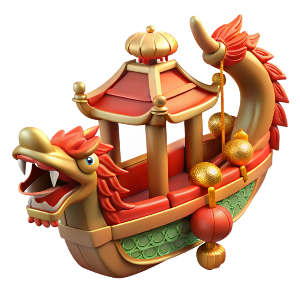 impressive creative Detailed Chinese Dragon Boat Festival Decoration Cutout professional png