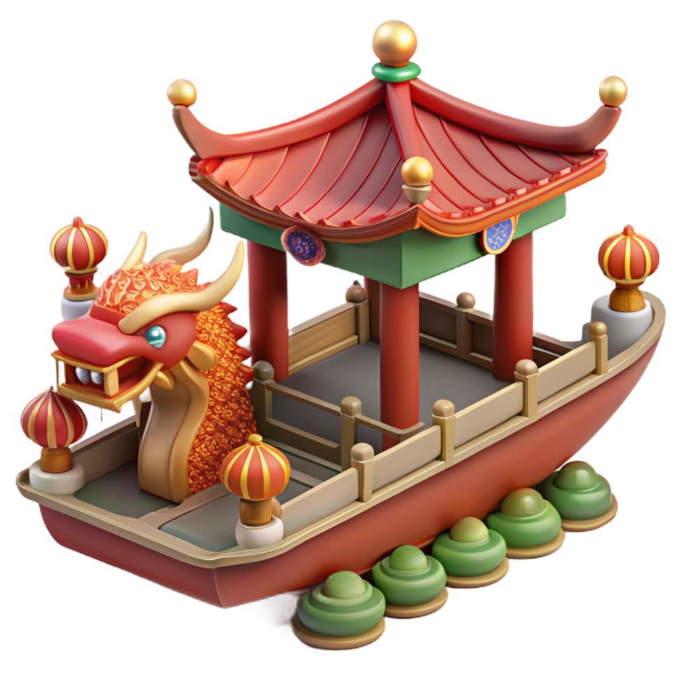 impressive creative Detailed Chinese Dragon Boat Festival Decoration Cutout genuine png