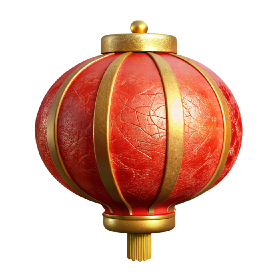 beautiful creative Detailed Chinese Paper Lantern Red and Gold Cutout high resolution png