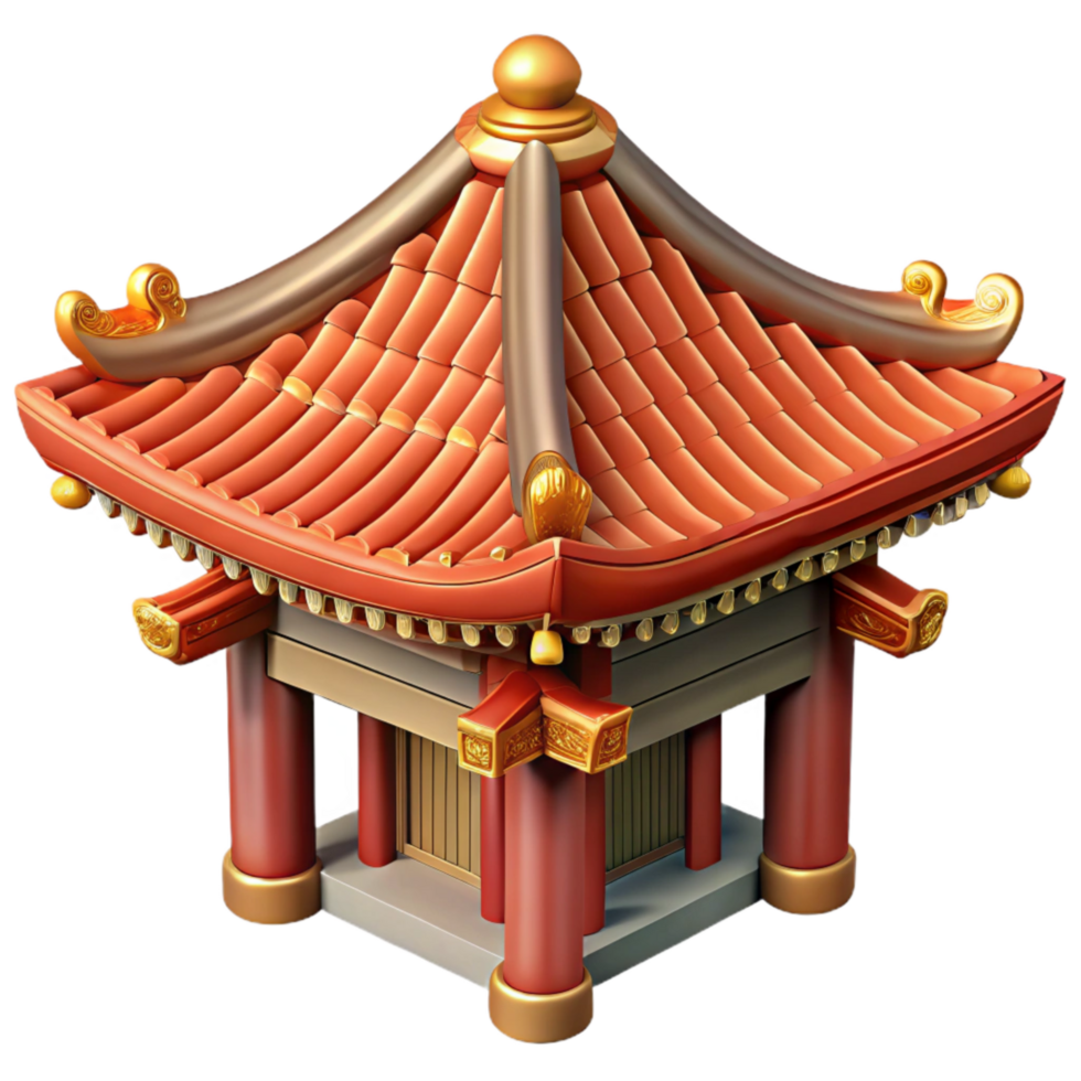 extraordinary vintage Detailed Chinese Temple Roof Ornate Design Transparent high resolution png