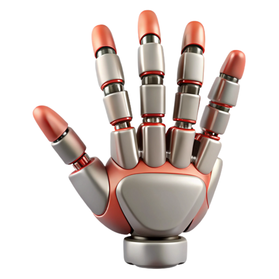 dramatic vintage Detailed Robot Hand with Fingers Spread Transparent high quality png