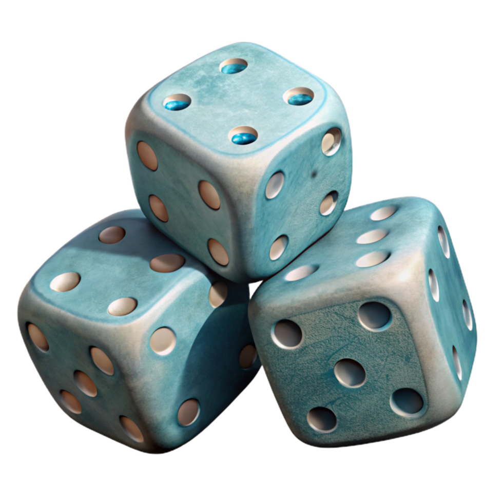 stunning rustic Dice Three Dice Showing Different Numbers Isolated Element genuine png