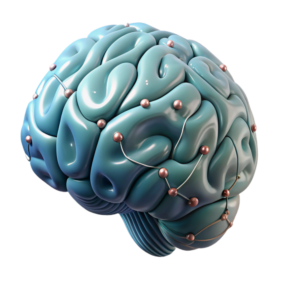 extraordinary contemporary Digital Brain Neural Network Isolated Element high quality png