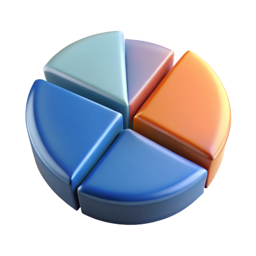 serene rustic Digital Pie Chart Diagram Icon Isolated on Transparent Background high quality png