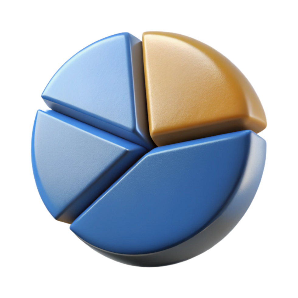 stunning minimalist Digital Pie Chart Diagram Icon Isolated on Transparent Background professional png