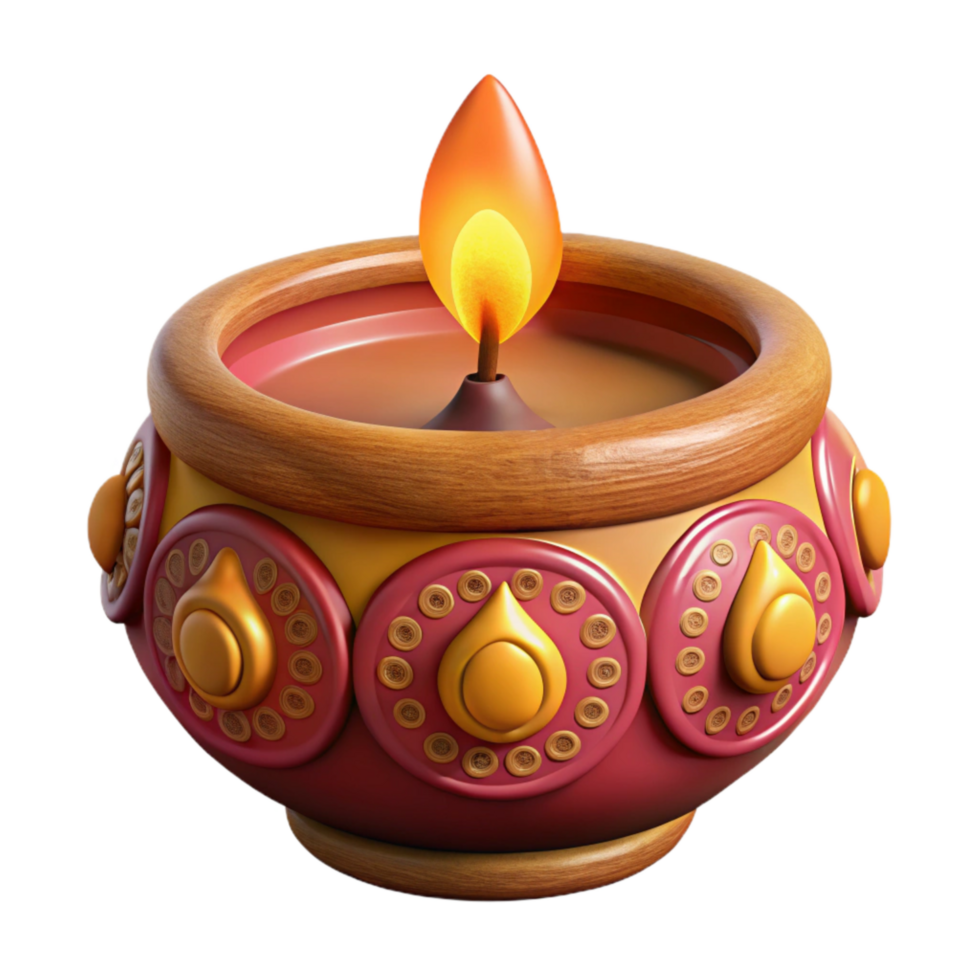 magnificent abstract Diwali Lamp Clay and Decorated Isolated exclusive png