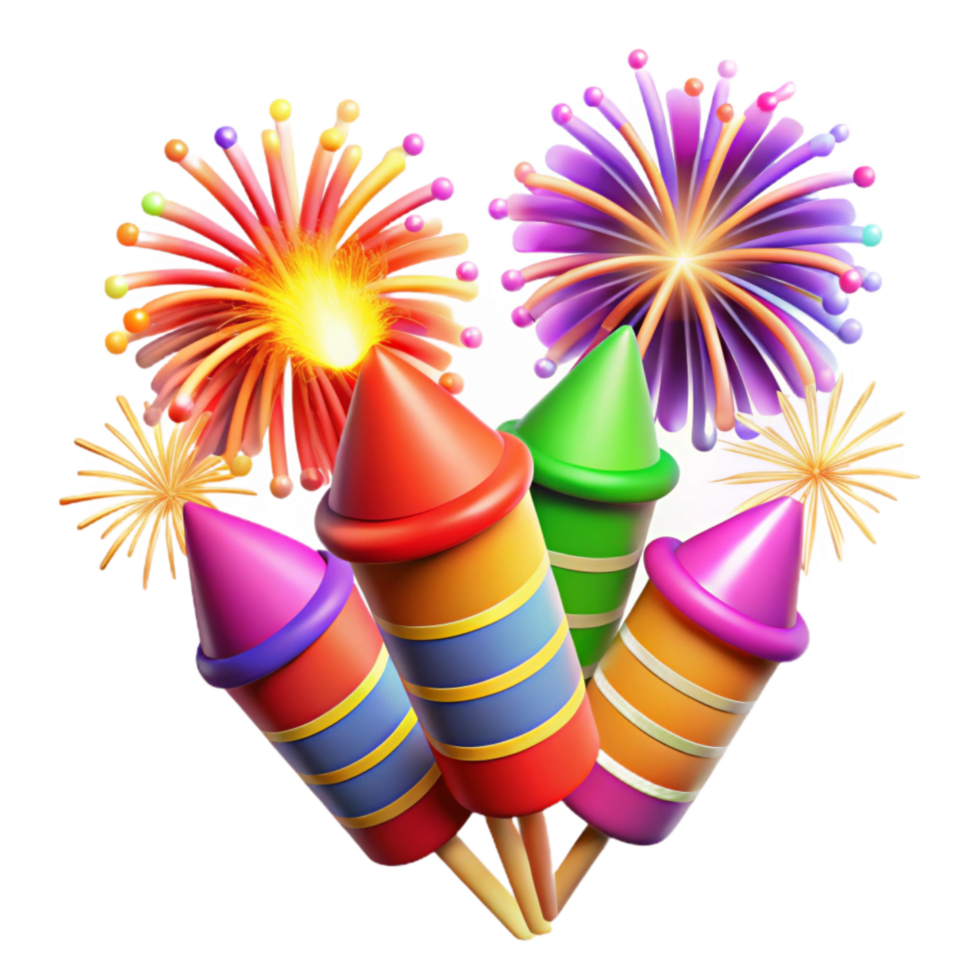 dramatic minimalist Diwali Fireworks Display Colorful Burst Isolated authentic png