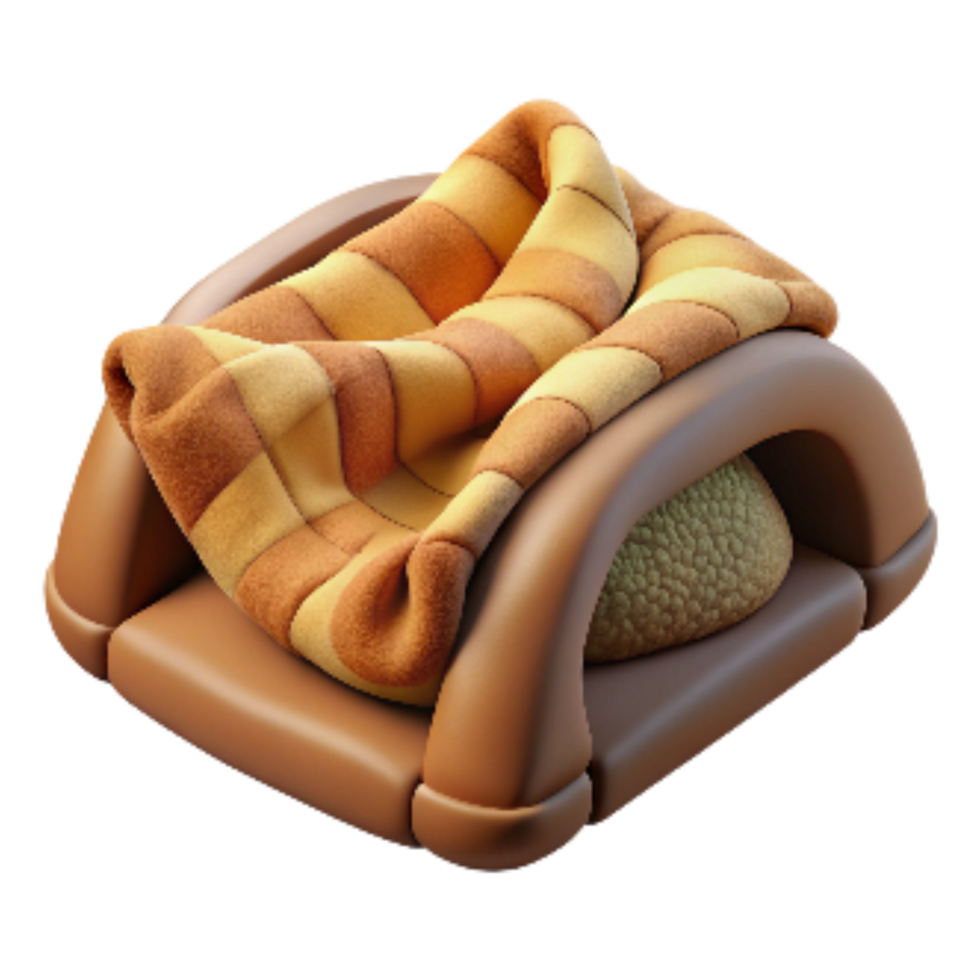 wonderful classic Dog Bed with Blanket Cutout 4K png