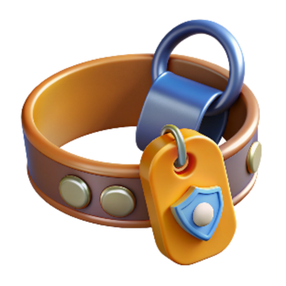wonderful contemporary Dog Collar with Tags Isolated Element detailed png