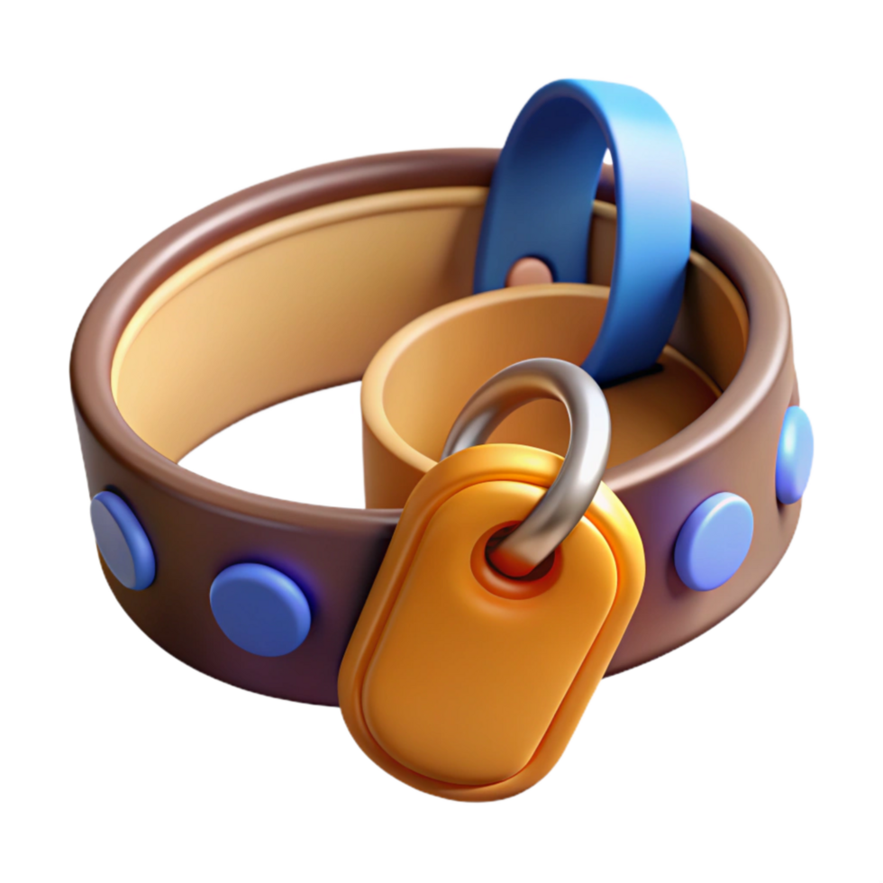 impressive contemporary Dog Collar with Tags Isolated Element professional png