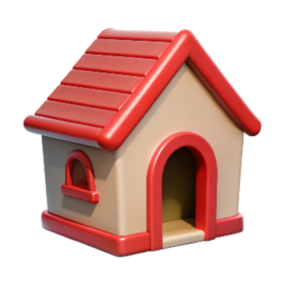 impressive classic Dog House with Red Roof Transparent Background high resolution png