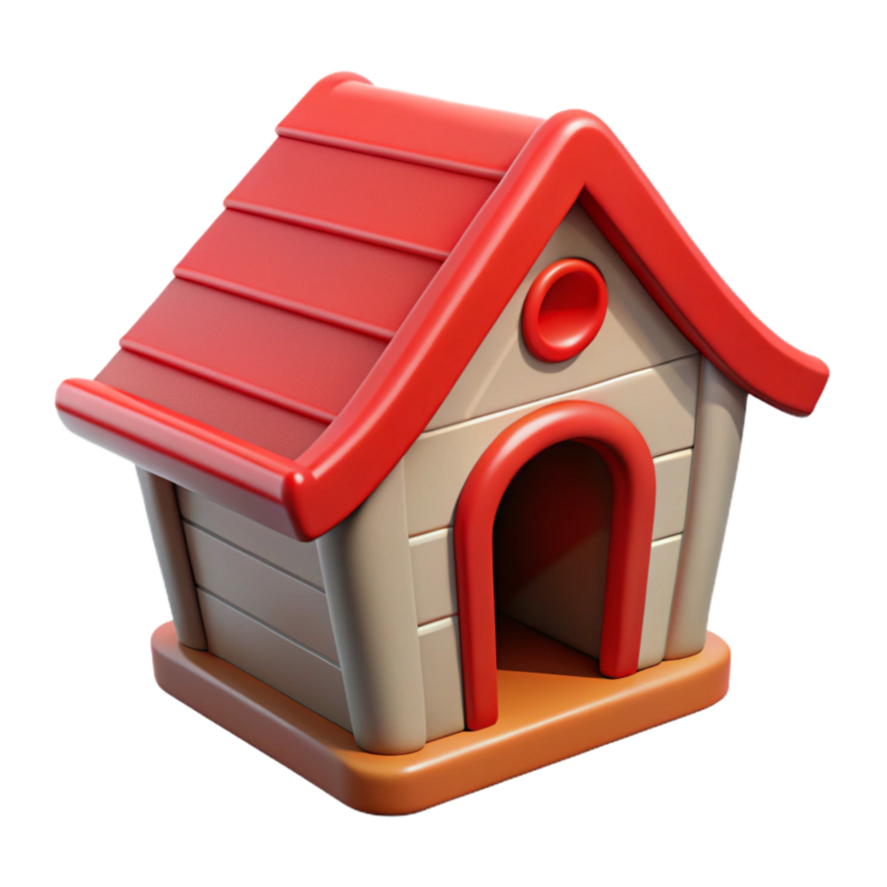 magnificent minimalist Dog House with Red Roof Transparent Background professional png