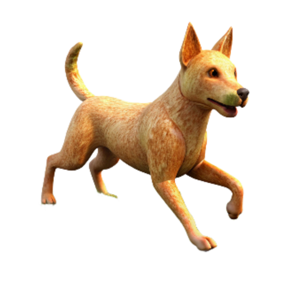 wonderful classic Dog Running in Grass Cutout Isolated 4K png