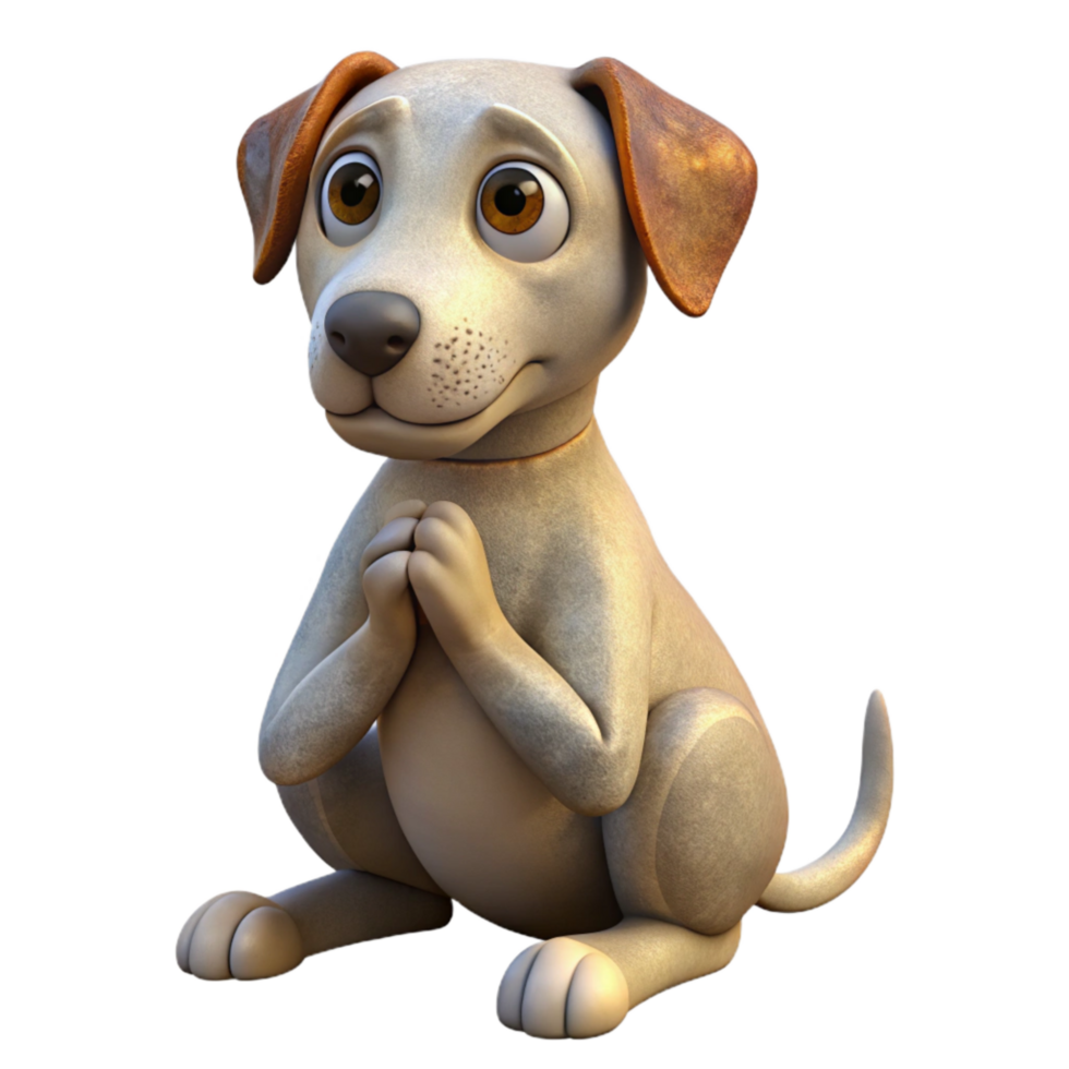 beautiful classic Dog Sitting and Begging Cutout 4K png