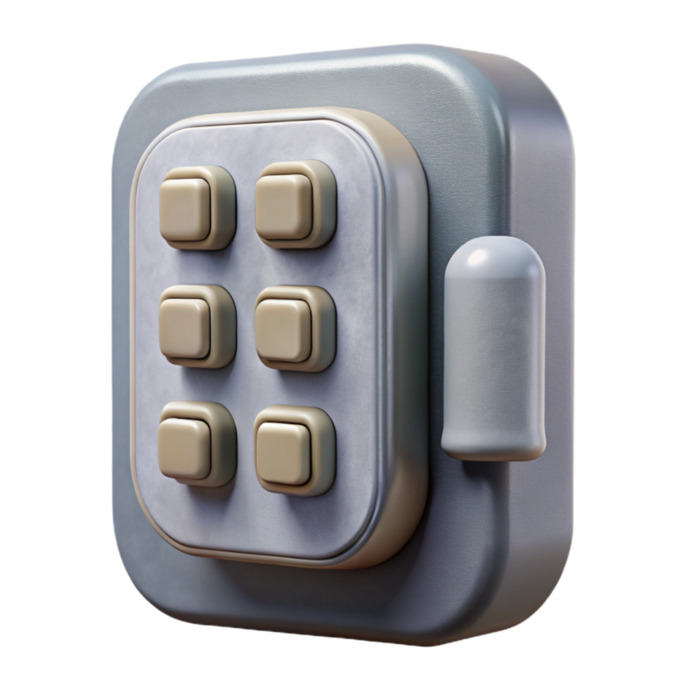 vibrant minimalist Door Lock Keypad Side View Cutout professional png