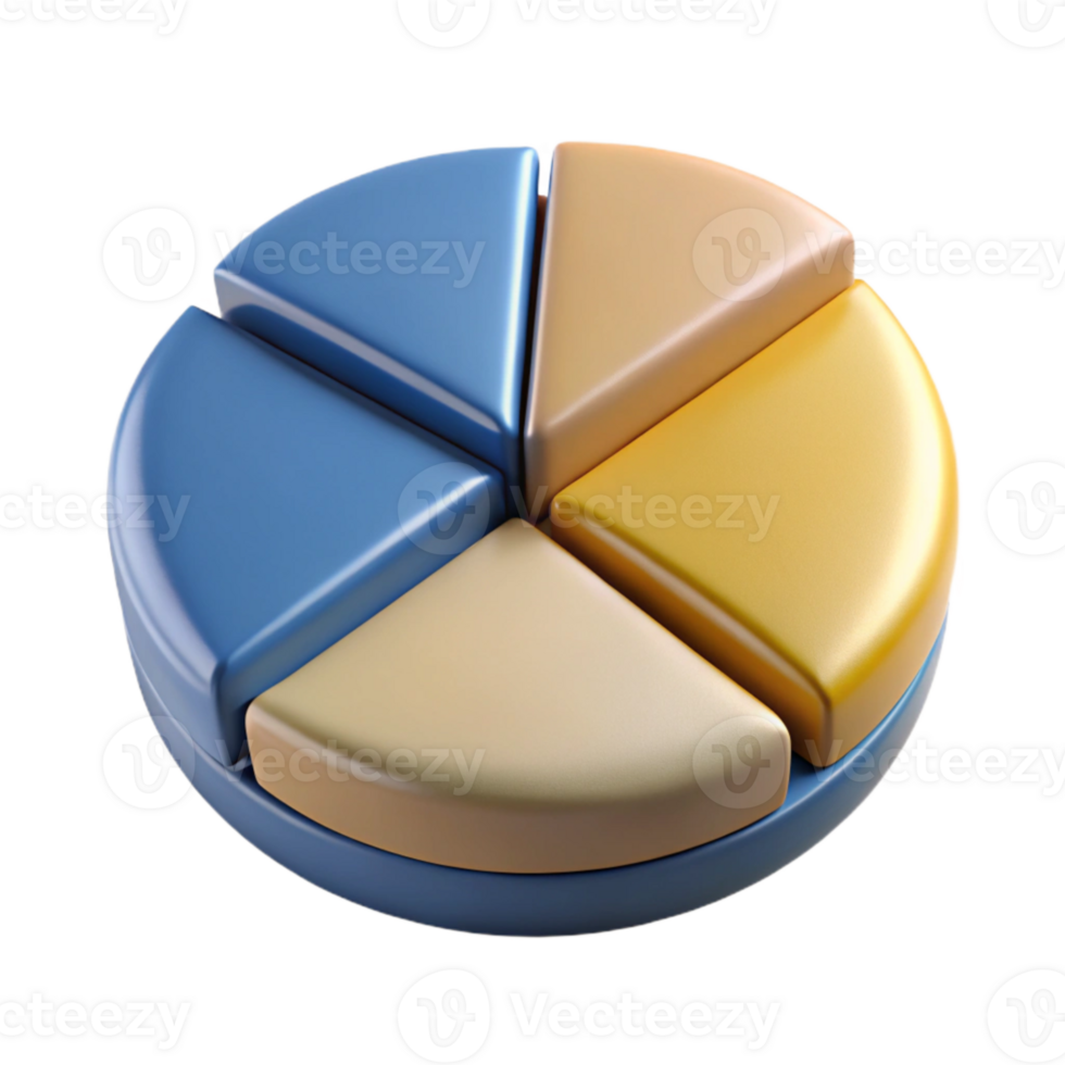 impressive contemporary D Pie Chart Showing Market Share Distribution Transparent high resolution png