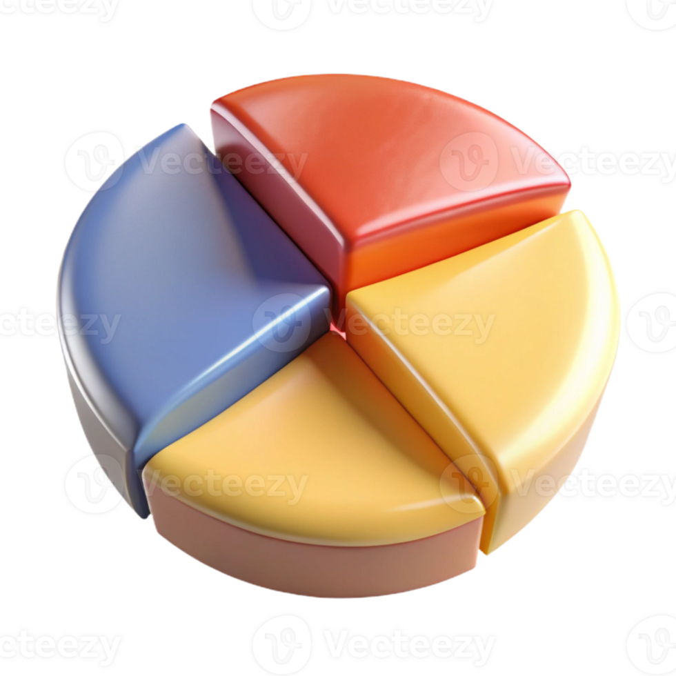 serene creative D Pie Chart Showing Market Share Distribution Transparent premium png