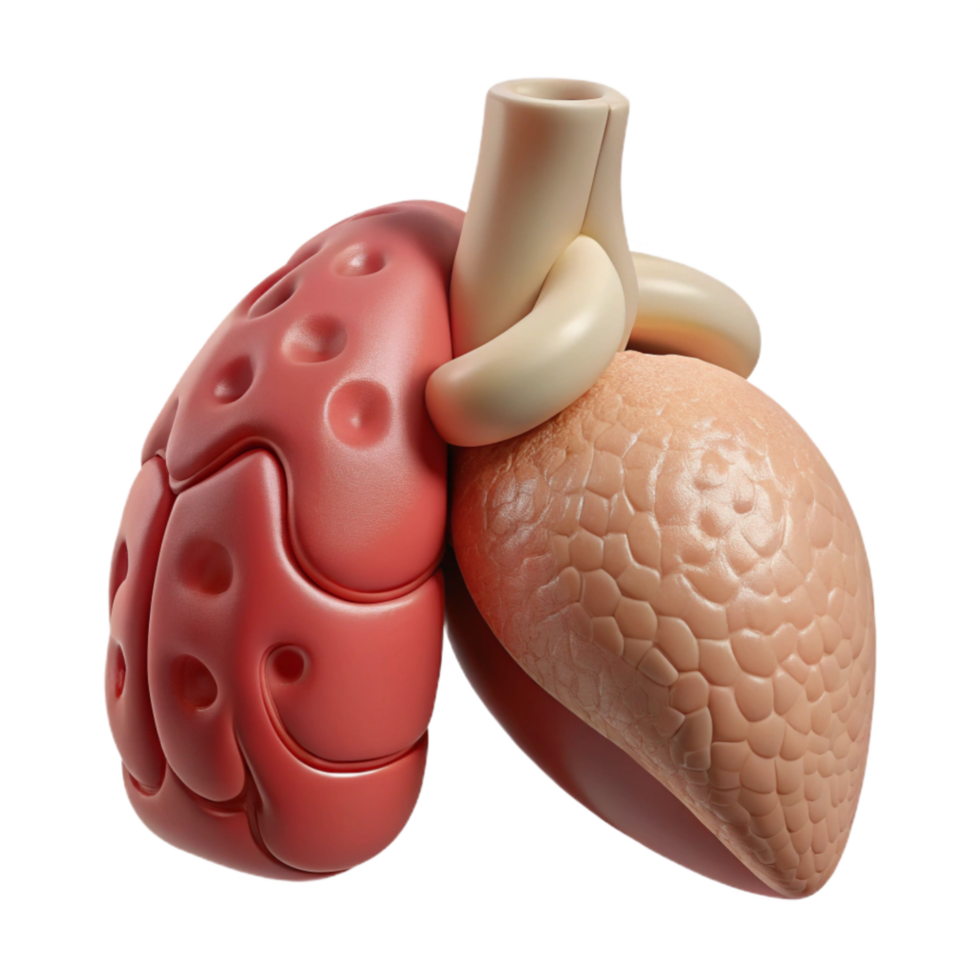 extraordinary modern D Printed Organ with Realistic Texture Transparent Element professional png
