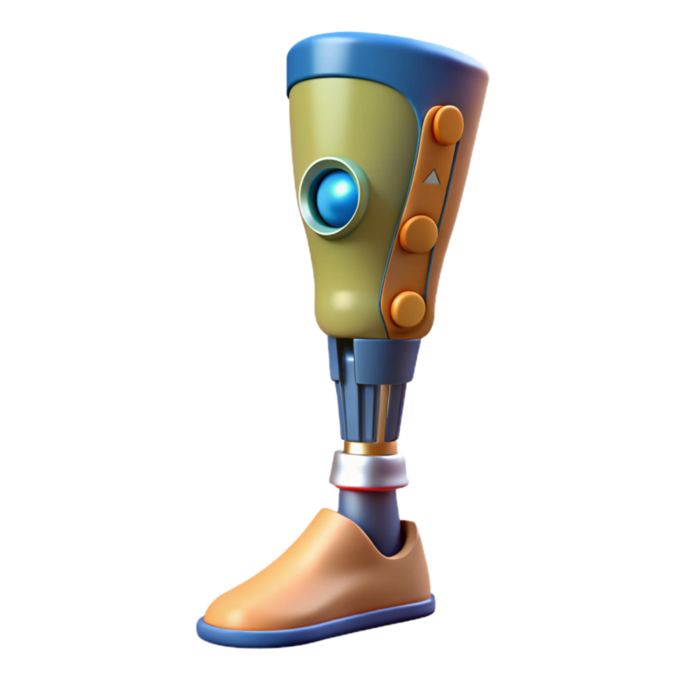 stunning artistic D Printed Prosthetic Leg with Realistic Detail Isolated Cutout high resolution png