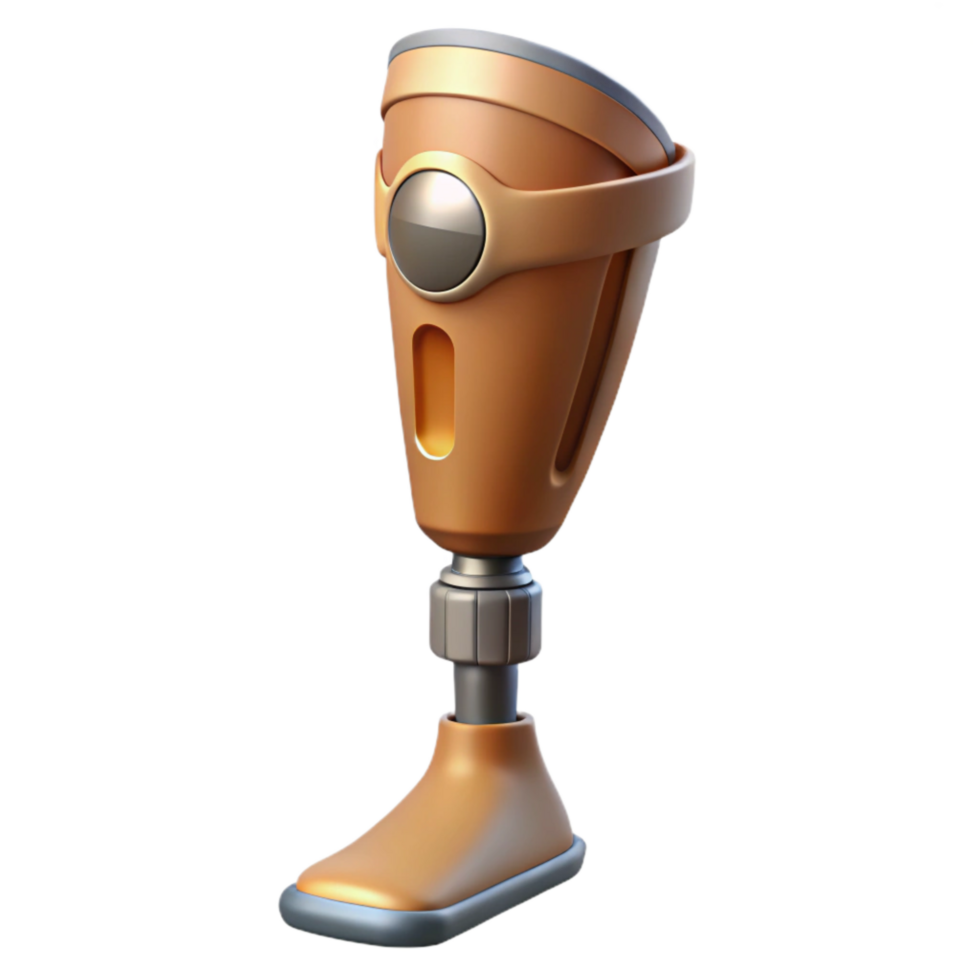 wonderful minimalist D Printed Prosthetic Leg with Realistic Detail Isolated Cutout authentic png