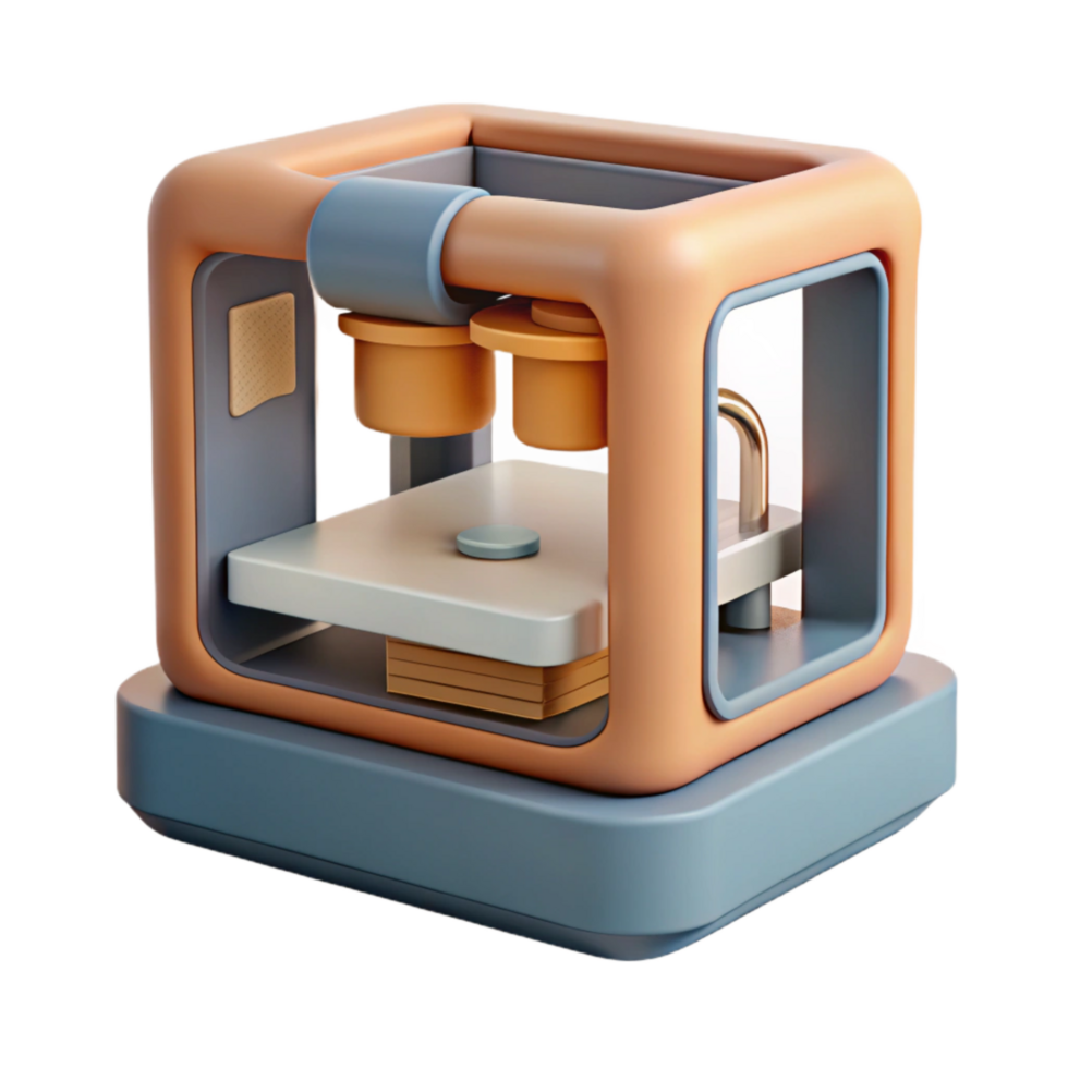 extraordinary creative D Printer Creating Object White Background Transparent high quality png