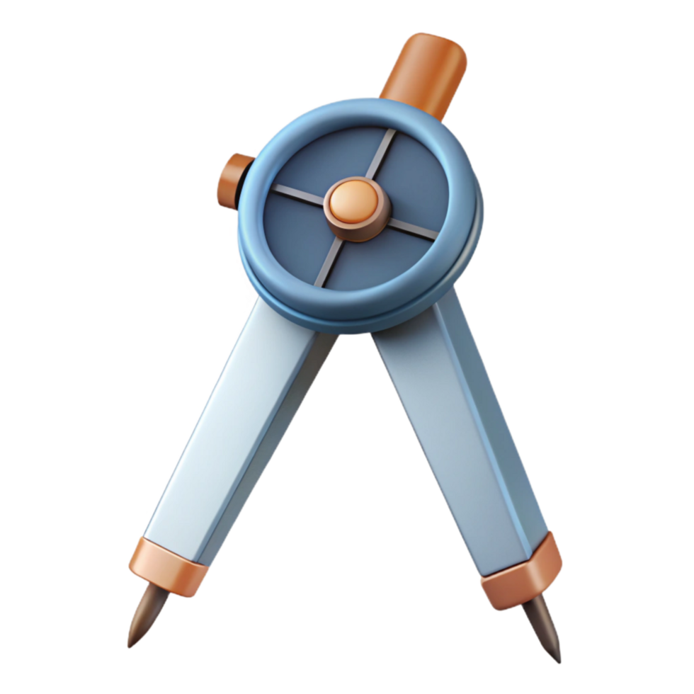 magnificent minimalist Drafting Compass Metal Point Transparent Background professional png