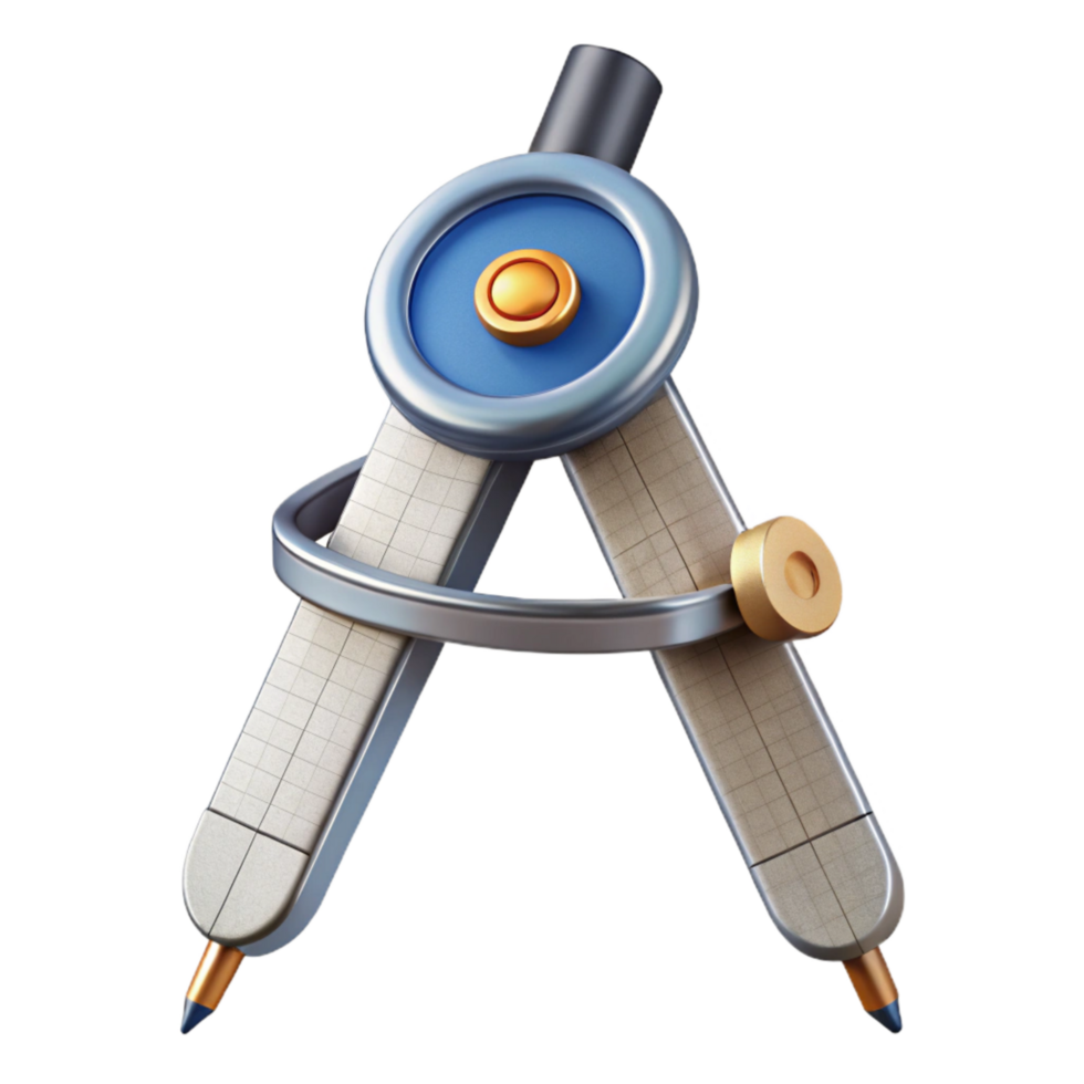 extraordinary minimalist Drafting Compass Metal Point Transparent Background high resolution png