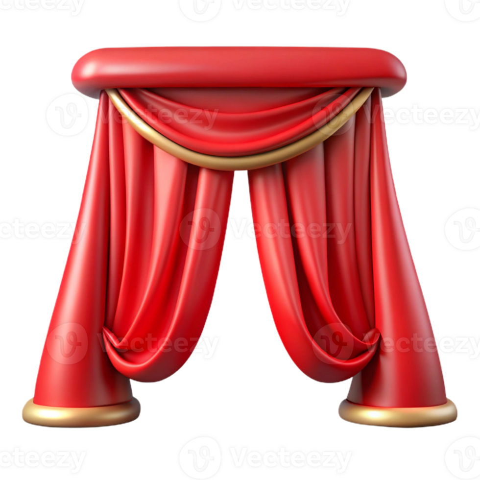 impressive abstract Dramatic Theater Curtains Red Isolated Element premium png
