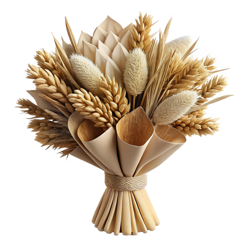 wonderful creative Dried Flower Bouquet Beige Brown Cutout detailed png