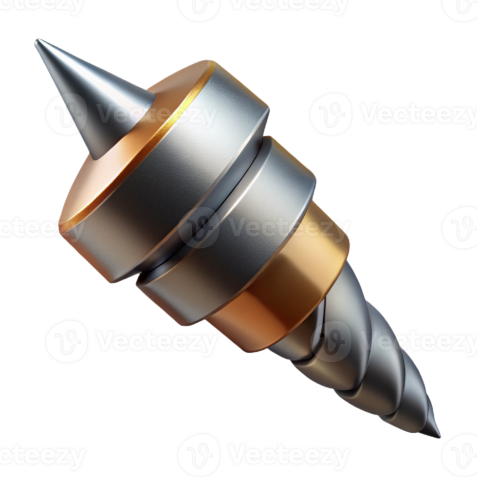 vibrant traditional Drill Bit Sharp Point Isolated detailed png