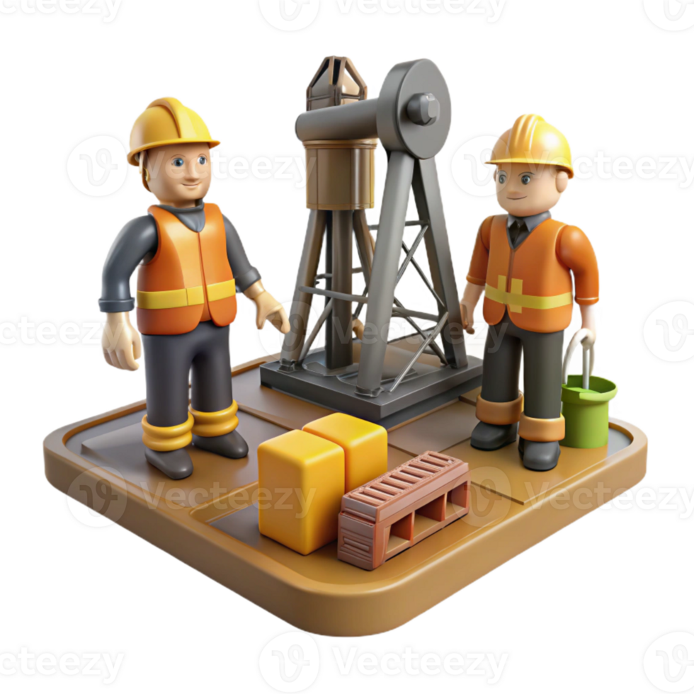stunning creative Drilling Rig Platform Workers Cutout authentic png