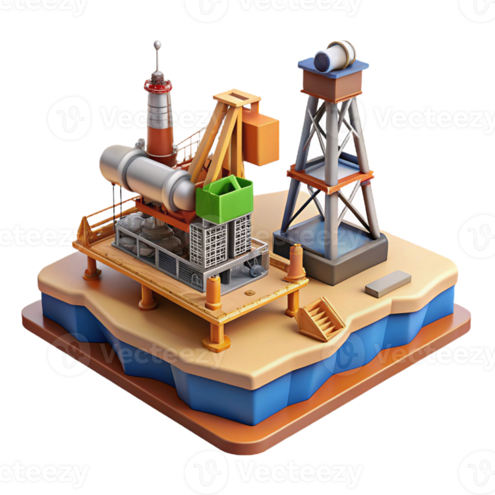 vibrant classic Drilling Rig Operation Daytime Cutout genuine png