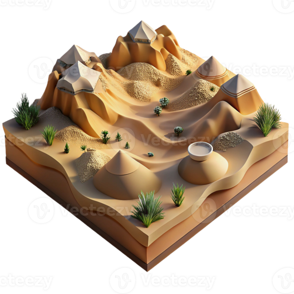 vibrant minimalist Drone Capture of Desert Landscape Sand Dunes Cutout professional png