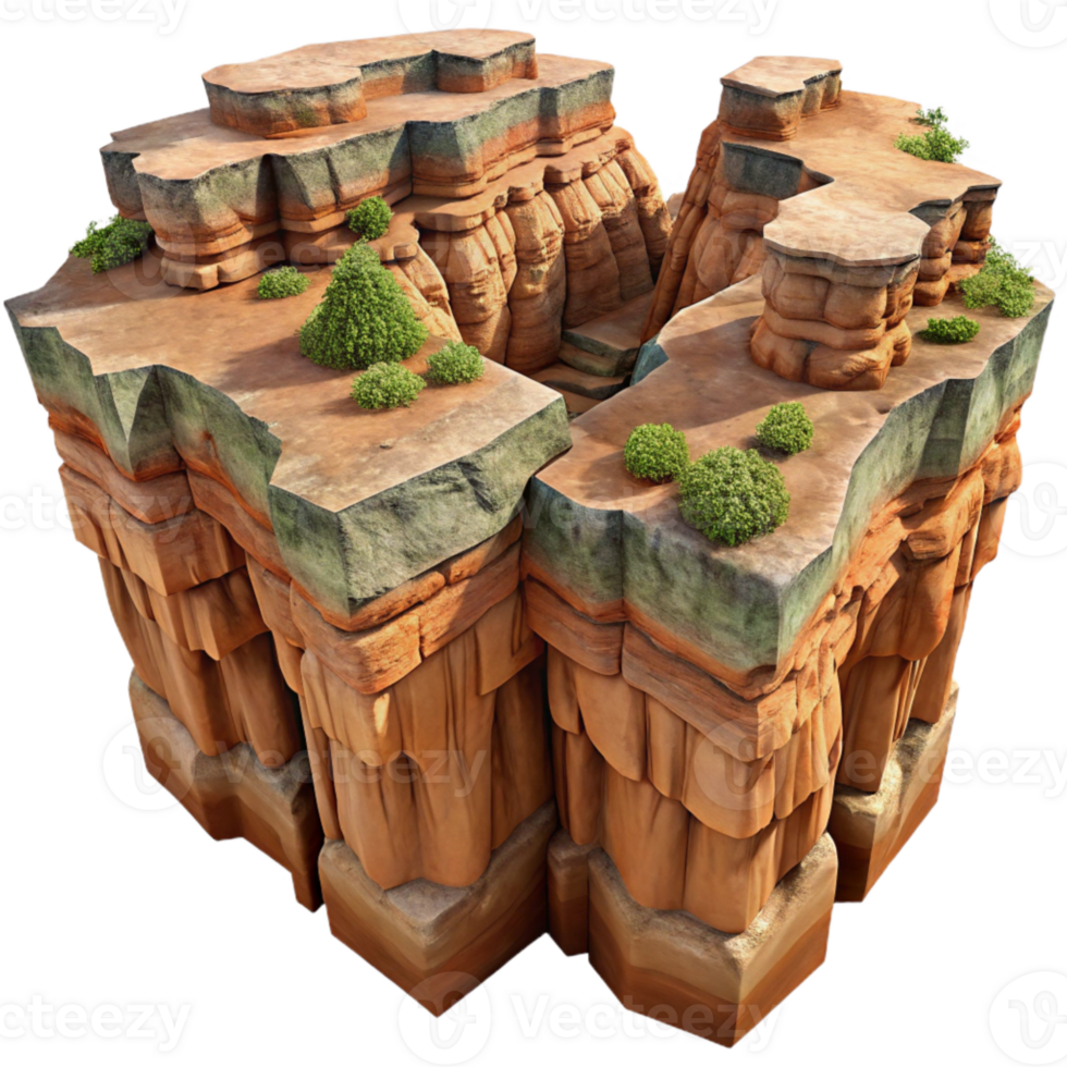 stunning vintage Drone Capture of Canyon with Steep Cliffs Isolated original png
