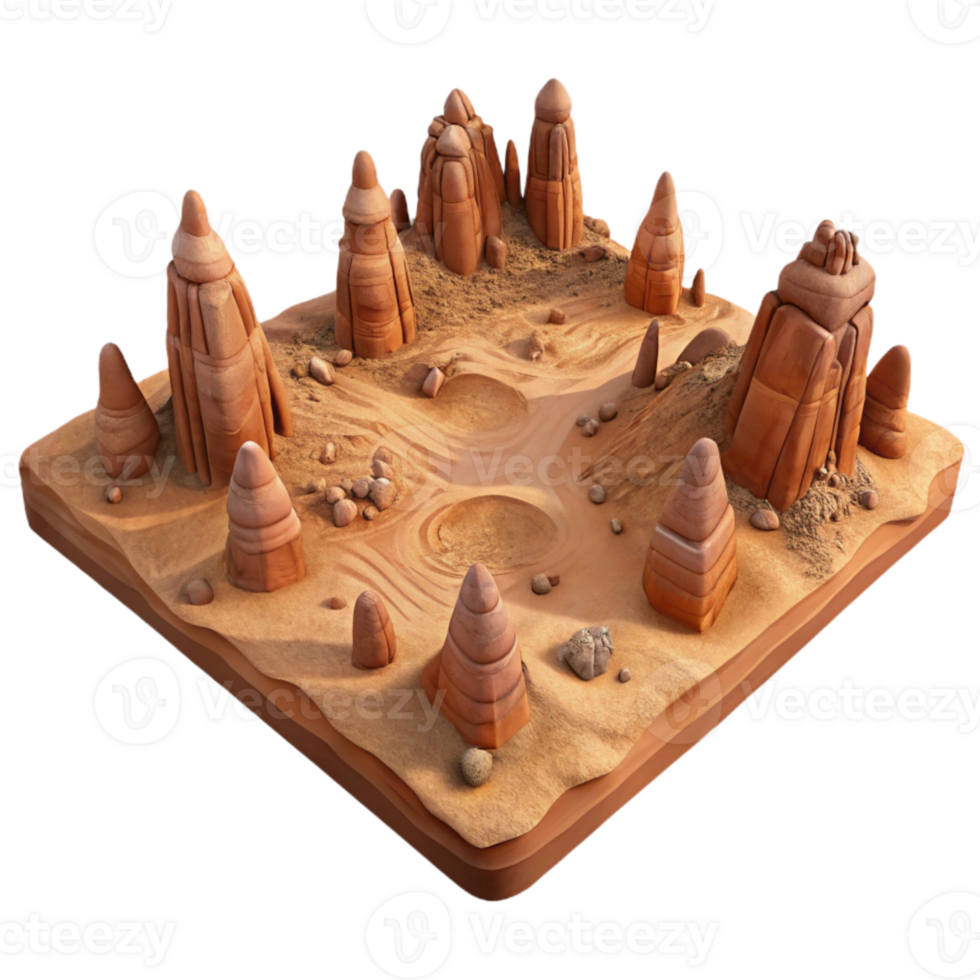impressive traditional Drone Image of Desert Landscape with Rock Formations Transparent Background authentic png
