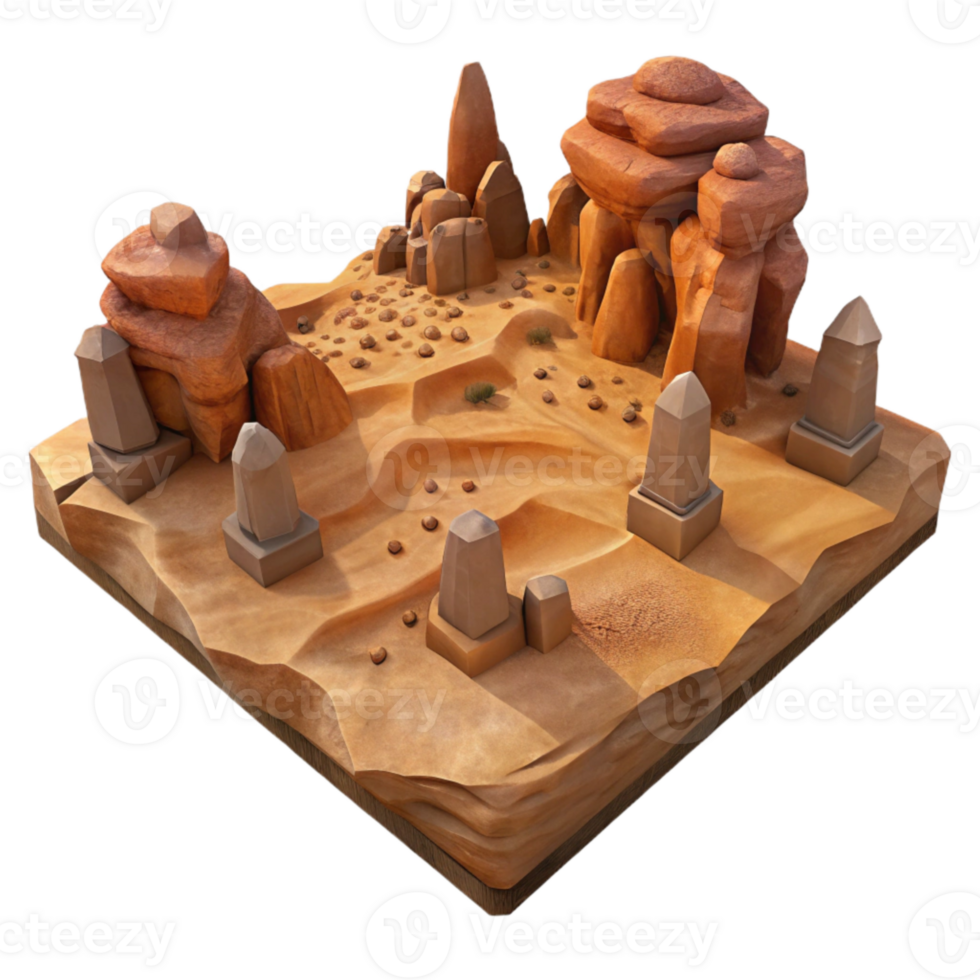 impressive rustic Drone Image of Desert Landscape with Rock Formations Transparent Background genuine png