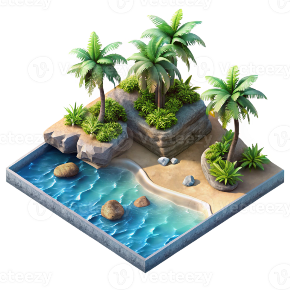 impressive minimalist Drone Image of Tropical Beach with Crystal Clear Water Transparent Background genuine png