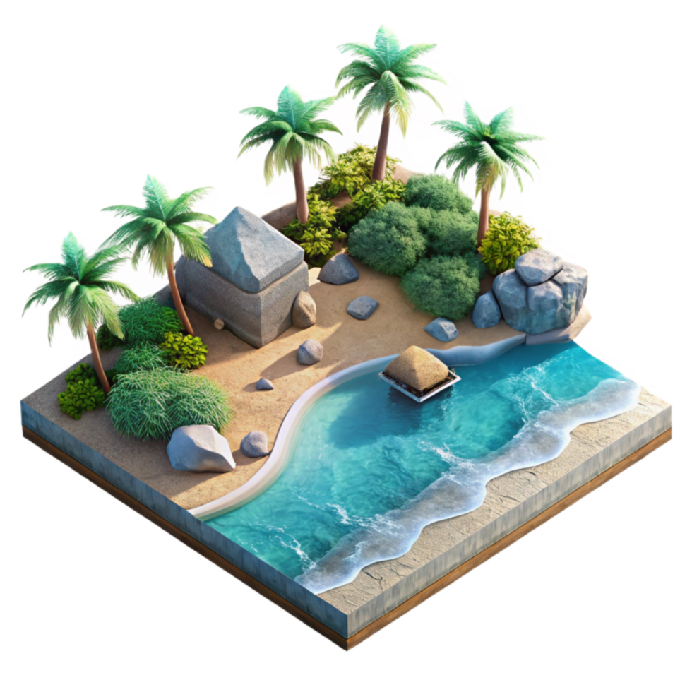 dramatic vintage Drone Image of Tropical Beach with Crystal Clear Water Transparent Background high resolution png