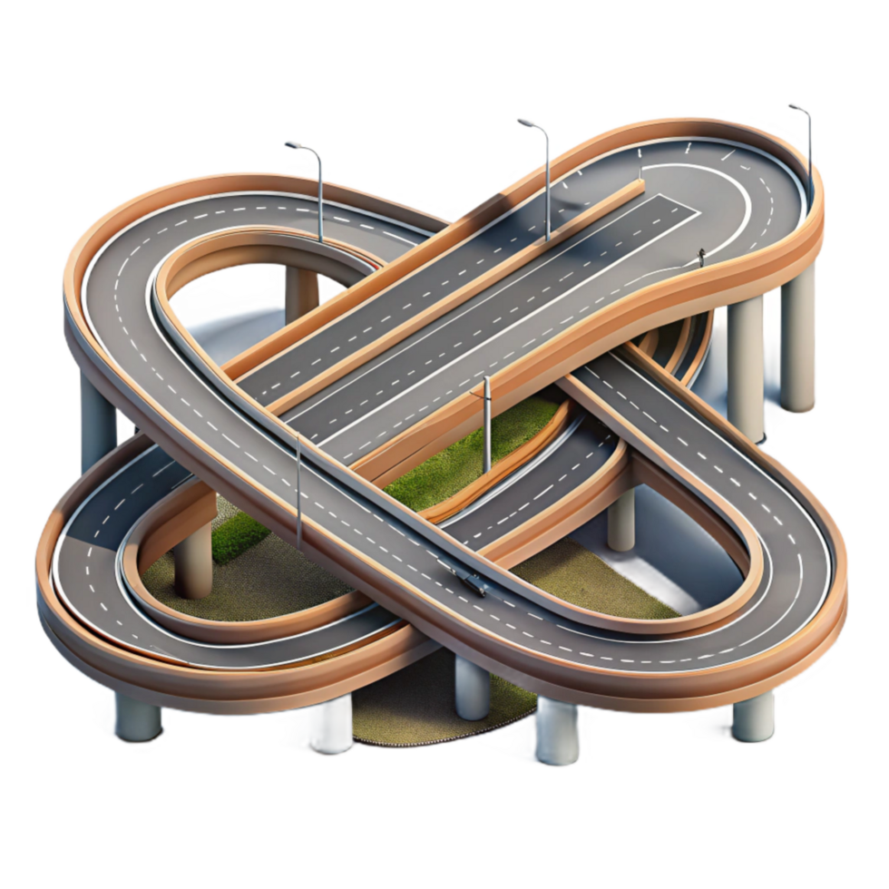 stunning minimalist Drone Perspective of Highway Interchange Cutout high resolution png