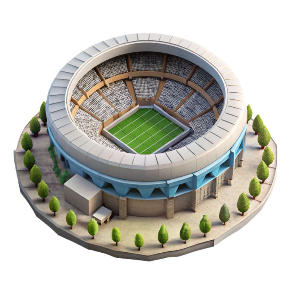 impressive contemporary Drone Photograph of Stadium with Crowds Transparent Background professional png