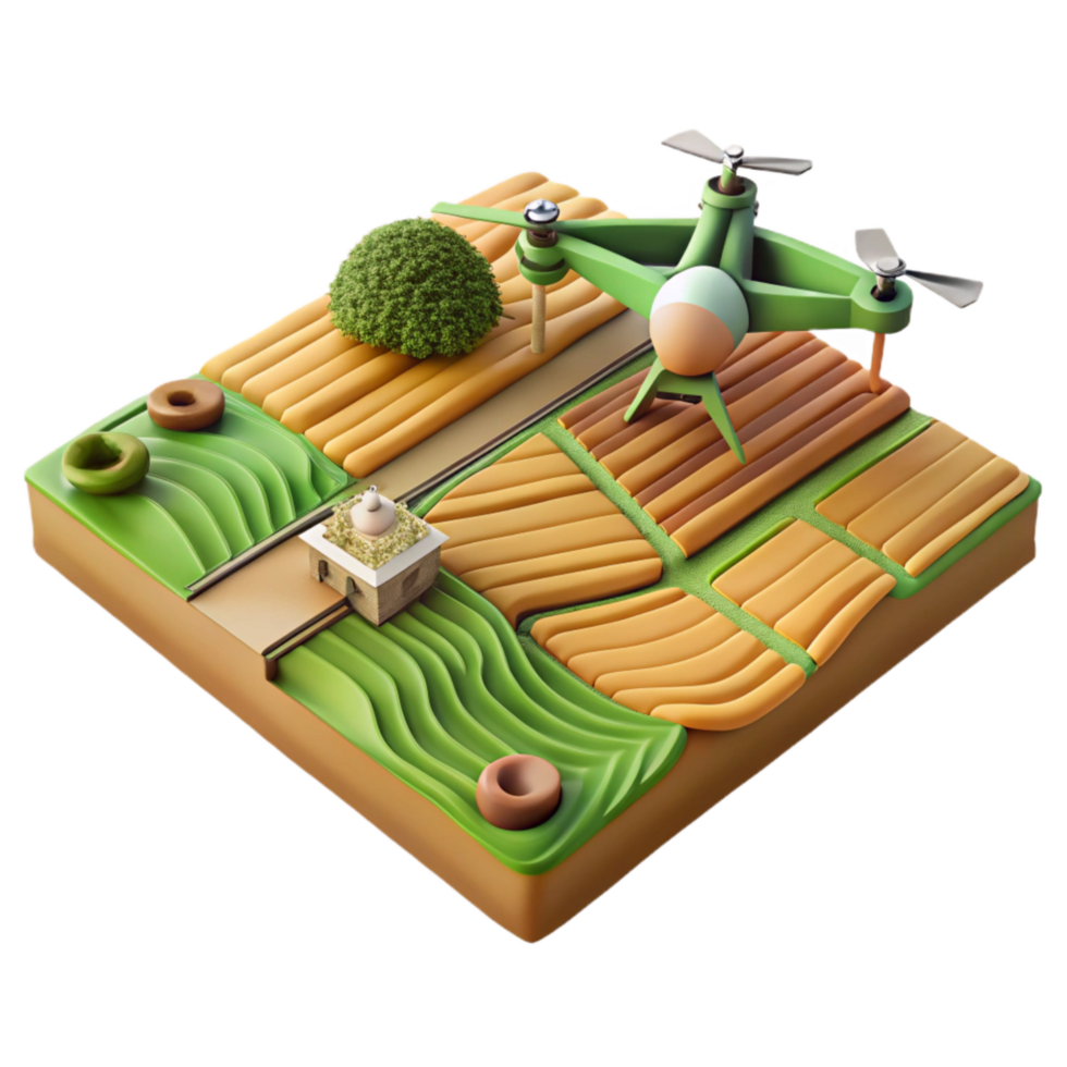 dramatic artistic Drone Photo of Agricultural Fields Geometric Patterns Cutout exclusive png
