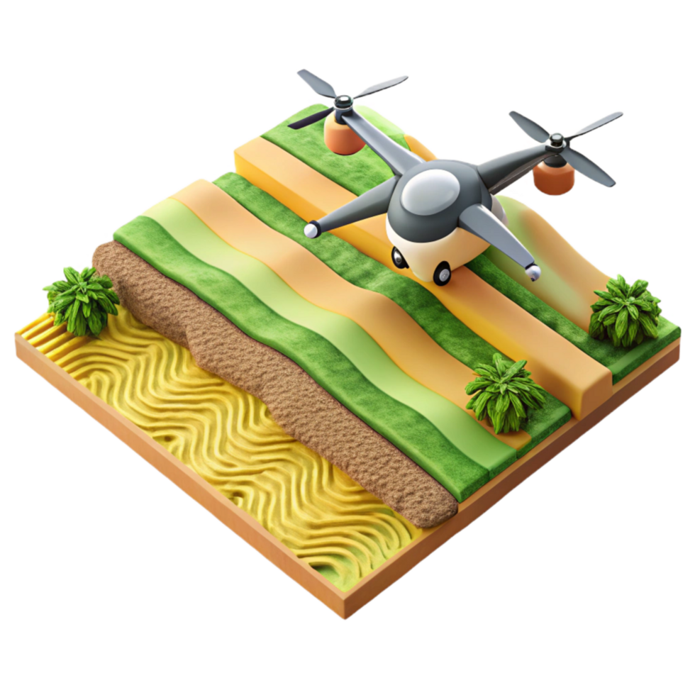 elegant minimalist Drone Photo of Agricultural Fields Geometric Patterns Cutout 4K png