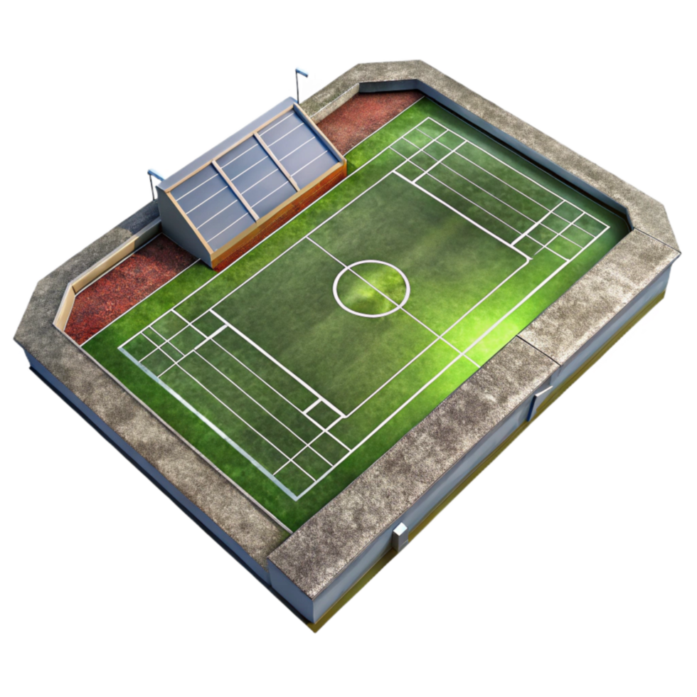 wonderful rustic Drone Photo of Sports Field with Lines Isolated 4K png