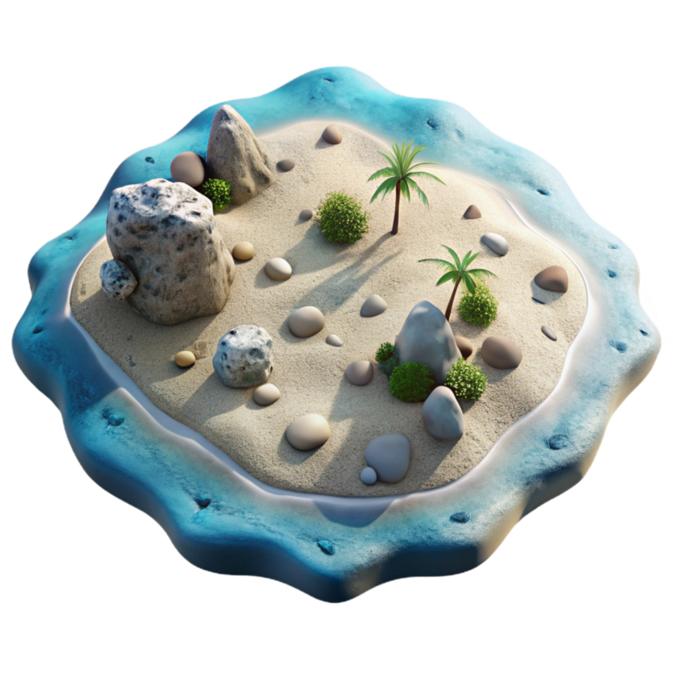 vibrant classic Drone Shot of Island with White Sand Beaches Transparent Background premium png