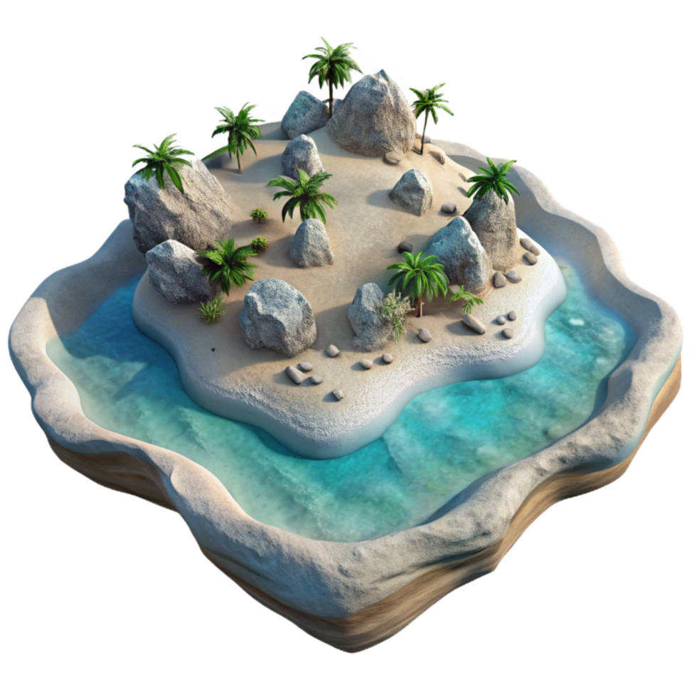 stunning modern Drone Shot of Island with White Sand Beaches Transparent Background original png